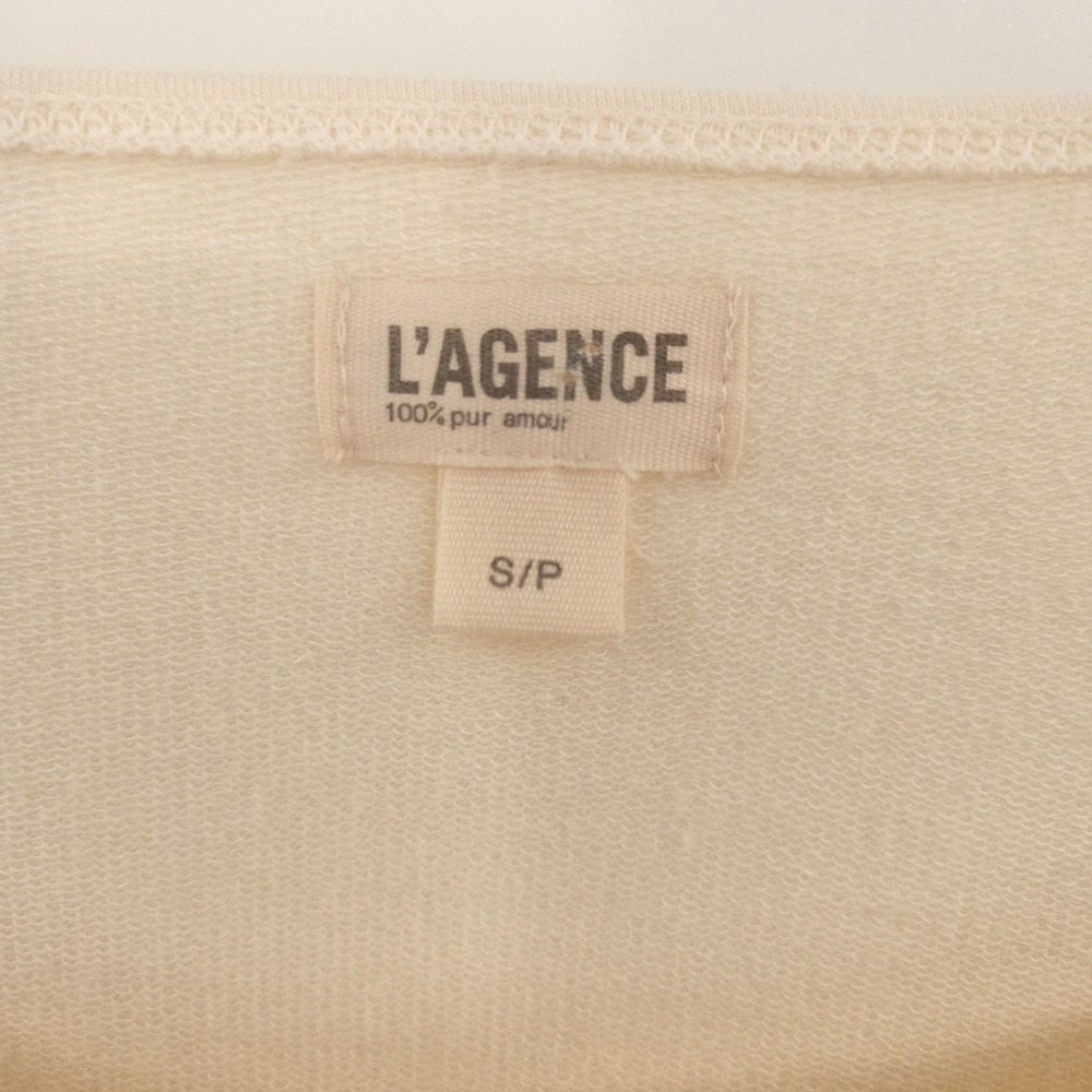 L'Agence Kimora Sweatshirt Women Small Vintage White Scoop Neck Pullover - Picture 4 of 7